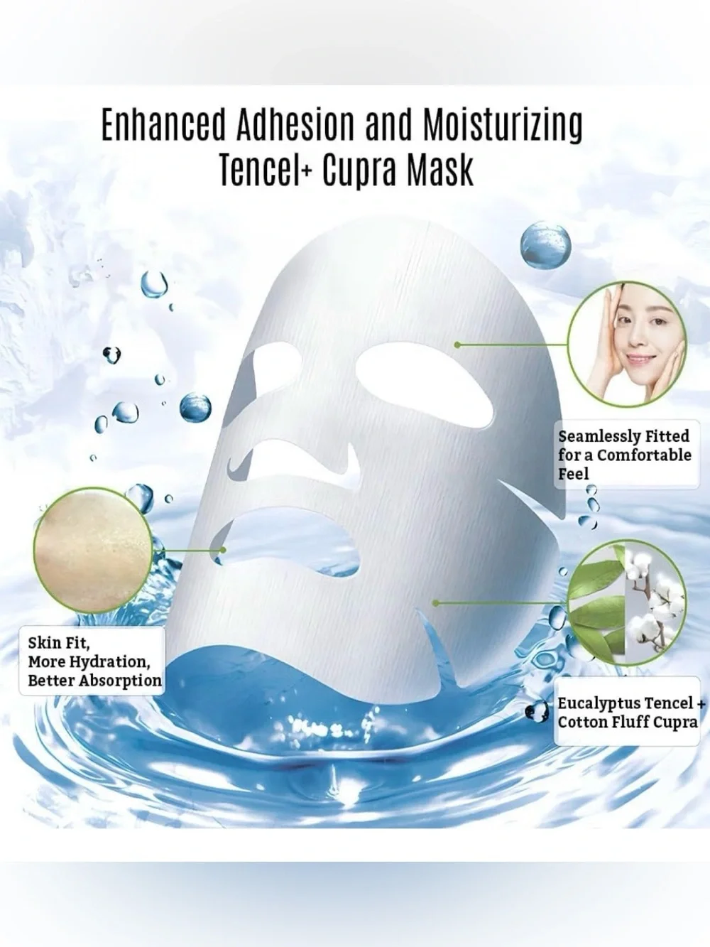 Leaders Mediu Amino AC-FREE Acne Control Facial Sheet Masks - 10 sheets